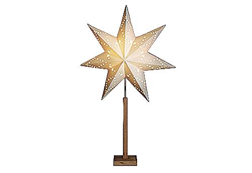 Star Trading Standleuchter Stern Karo Maxi 100cm Ø60cm beige