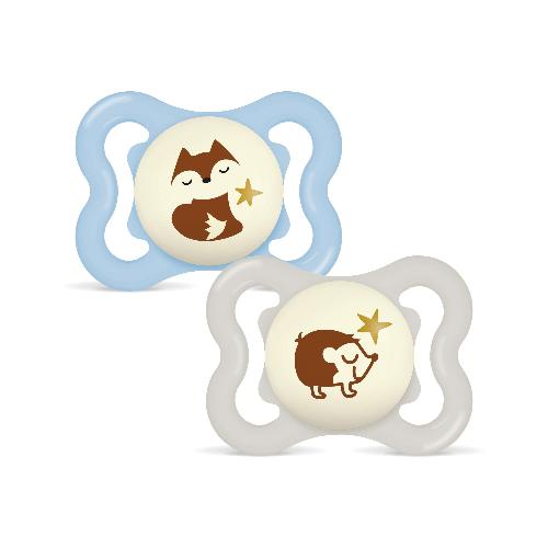 MAM Supreme Night Silikon 0-6 "Fuchs/Igel" 2 Stück