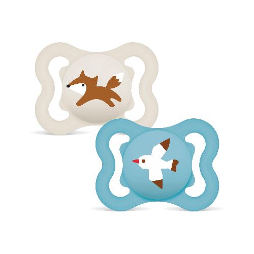 MAM Supreme Silikon 0-6 "Fuchs/Möve" 2 Stück