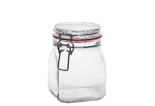 EmSy Drahtbügelglas quadratisch 900 ml mit Ring 65x90mm