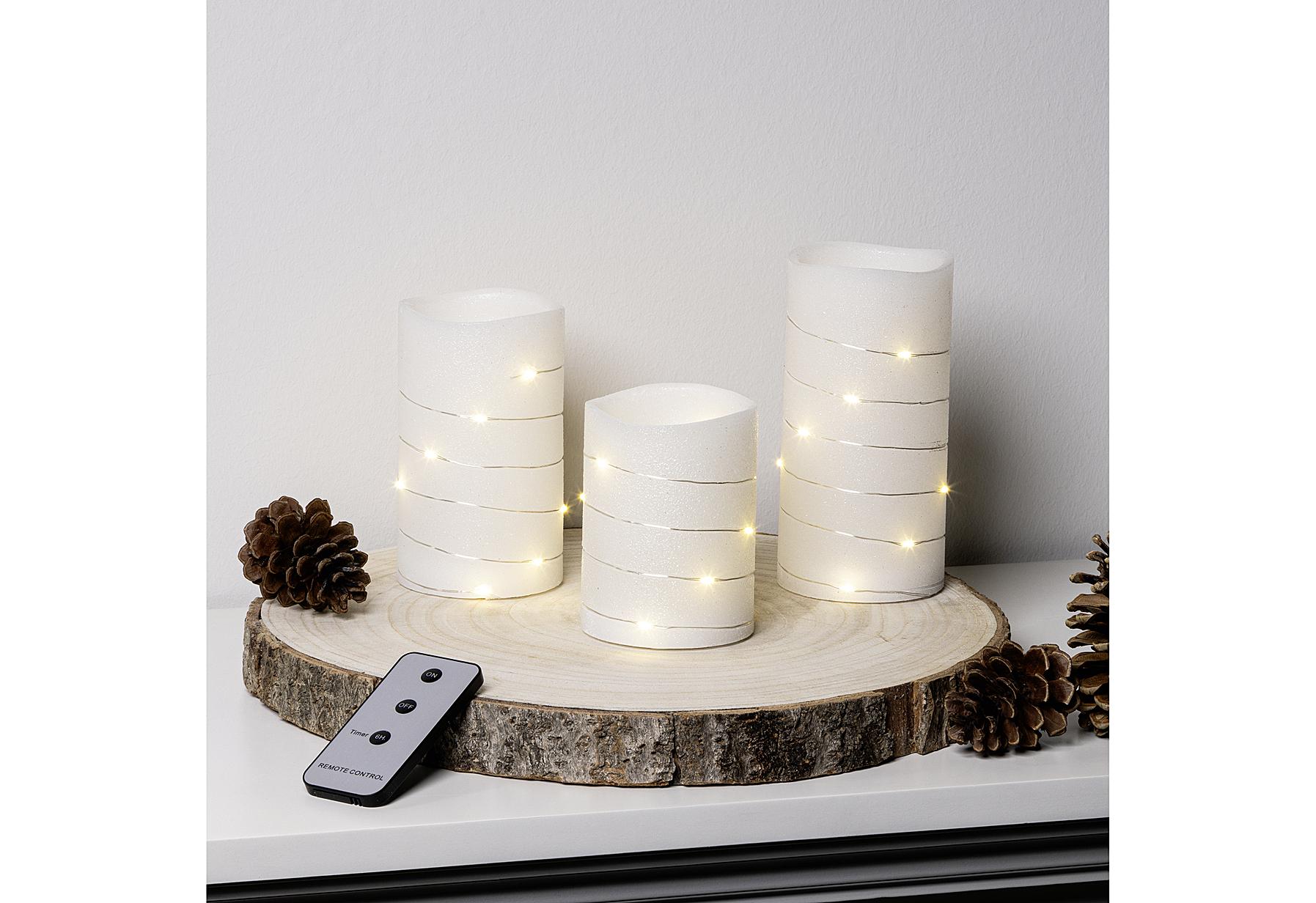 HI LED Wachskerzen 3er Set