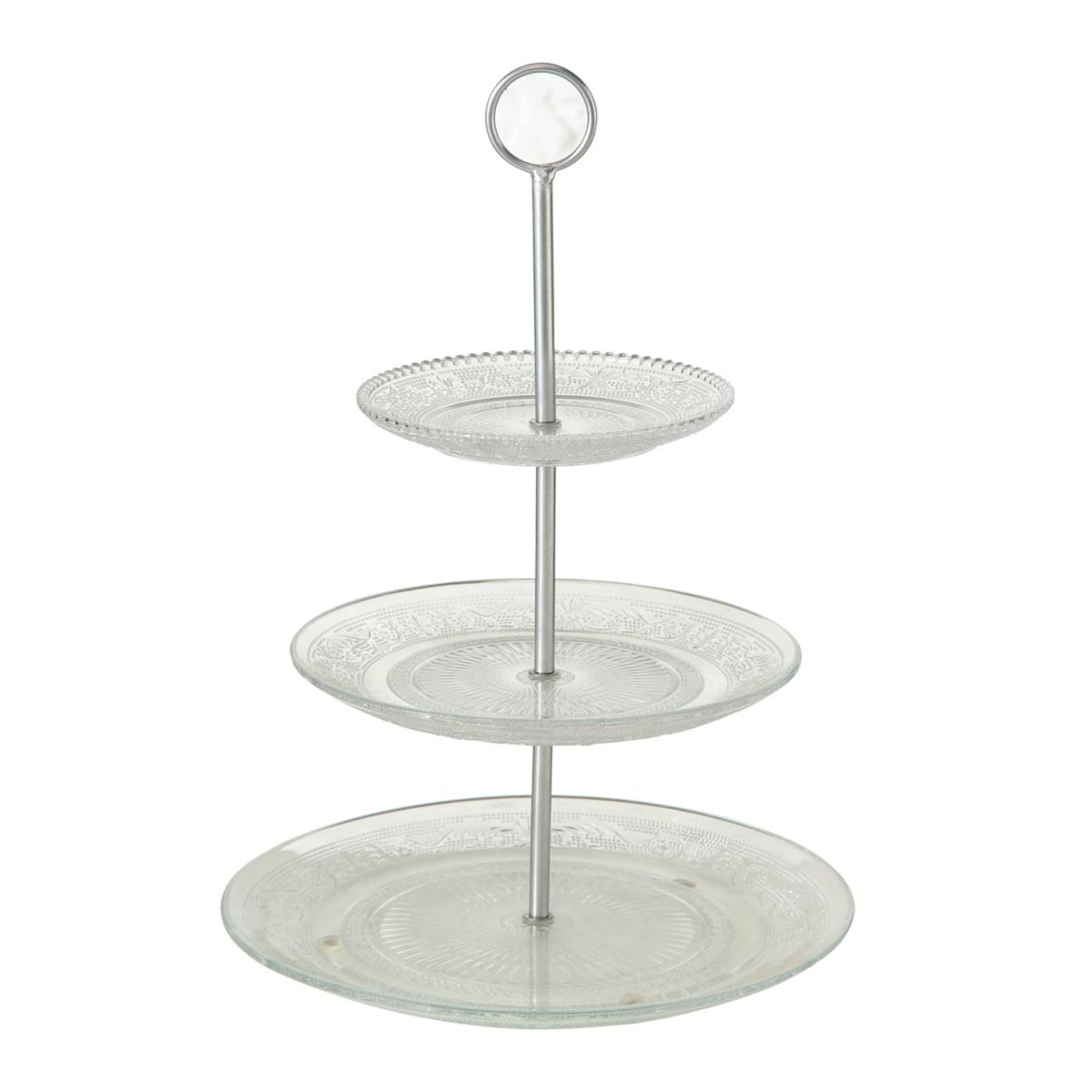 Boltze Etagere Relief Eisen/Glas, 35cm