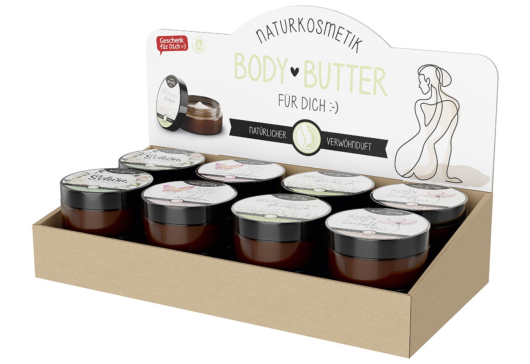 la vida Bodybutter "Geschenk für Dich - Lovely" 8er Display 4-fach sortiert