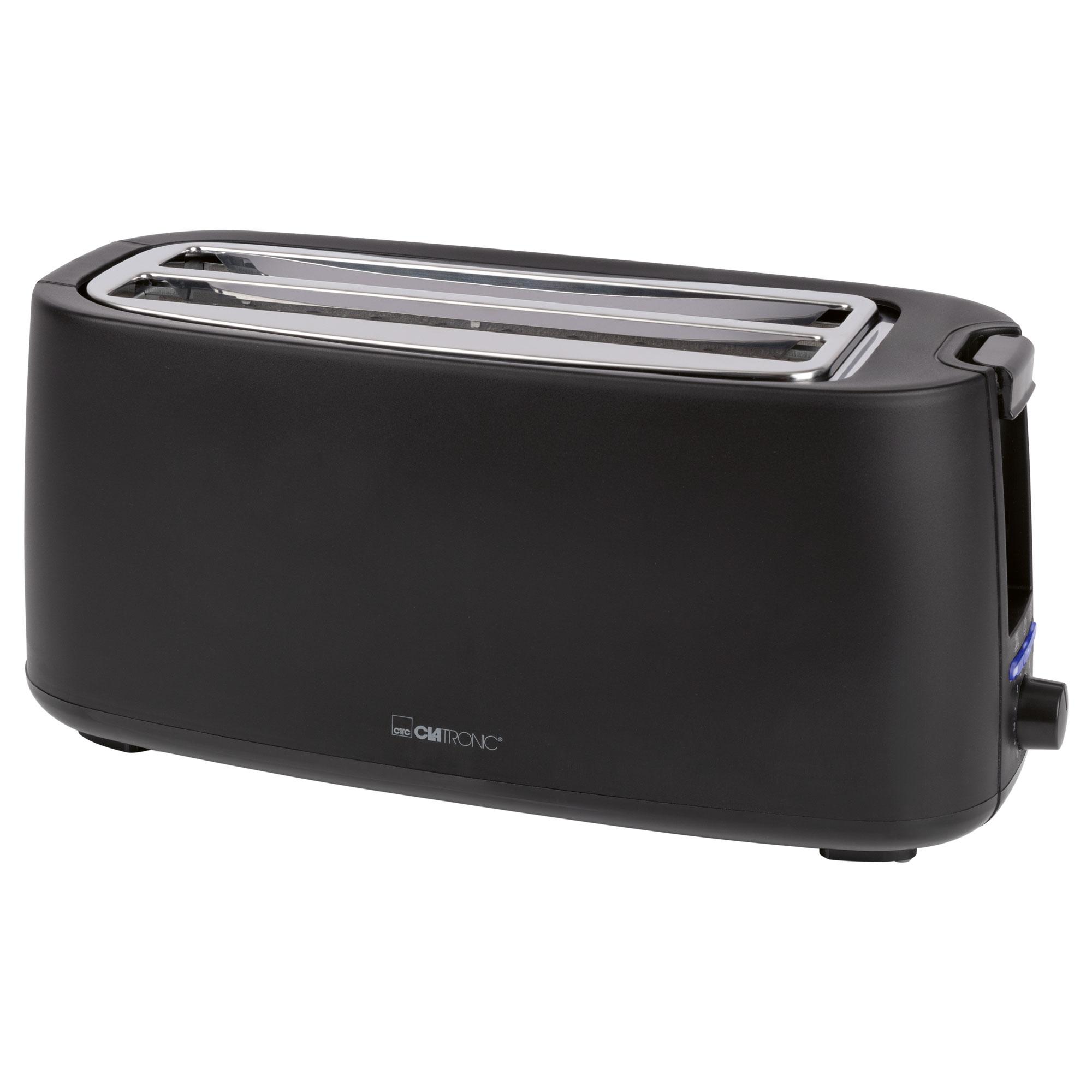 Clatronic TA 3802 Langschlitztoaster 4 Scheiben schwarz-matt