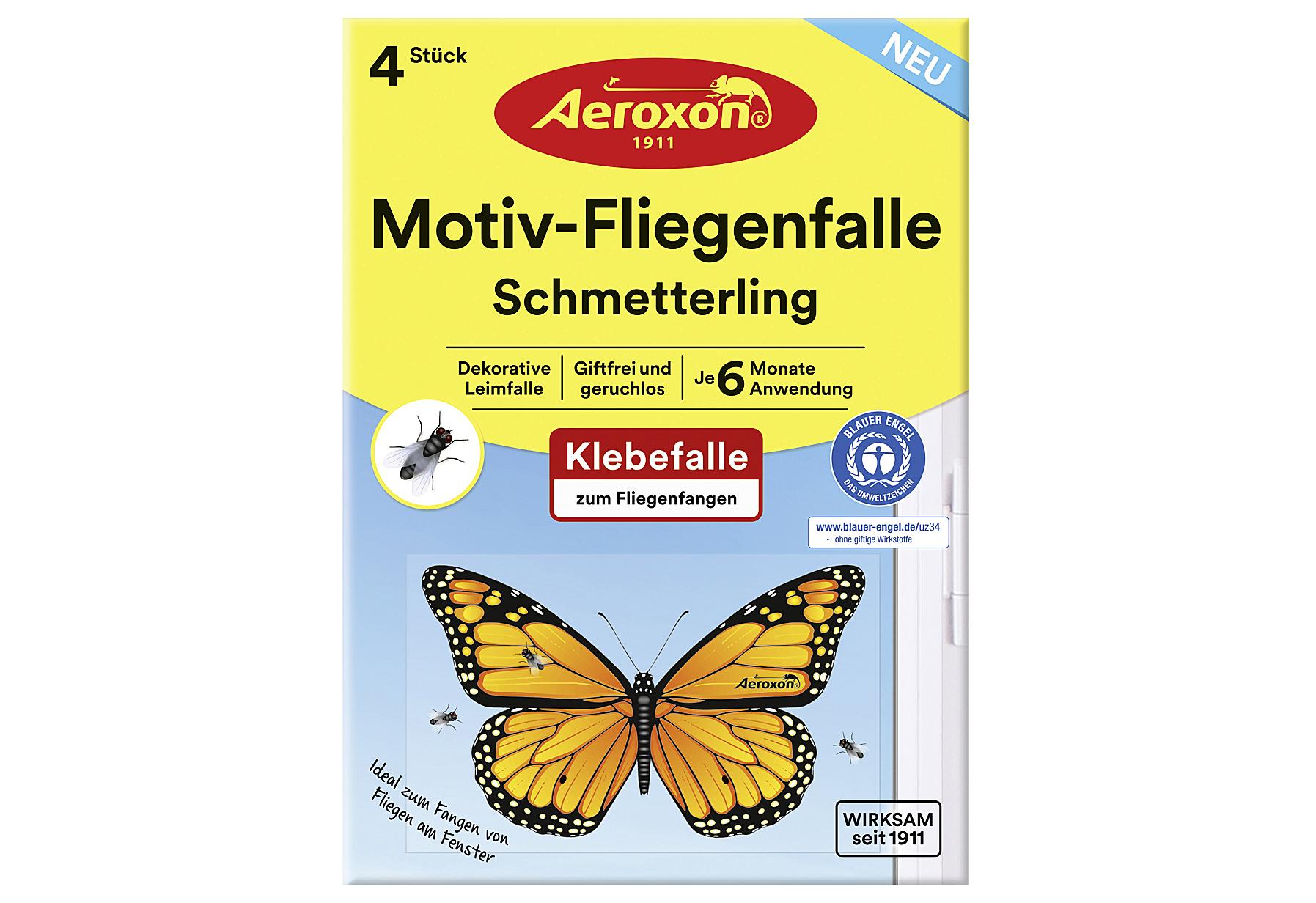Aeroxon Motivfliegenfalle Schmetterling 4er Pack