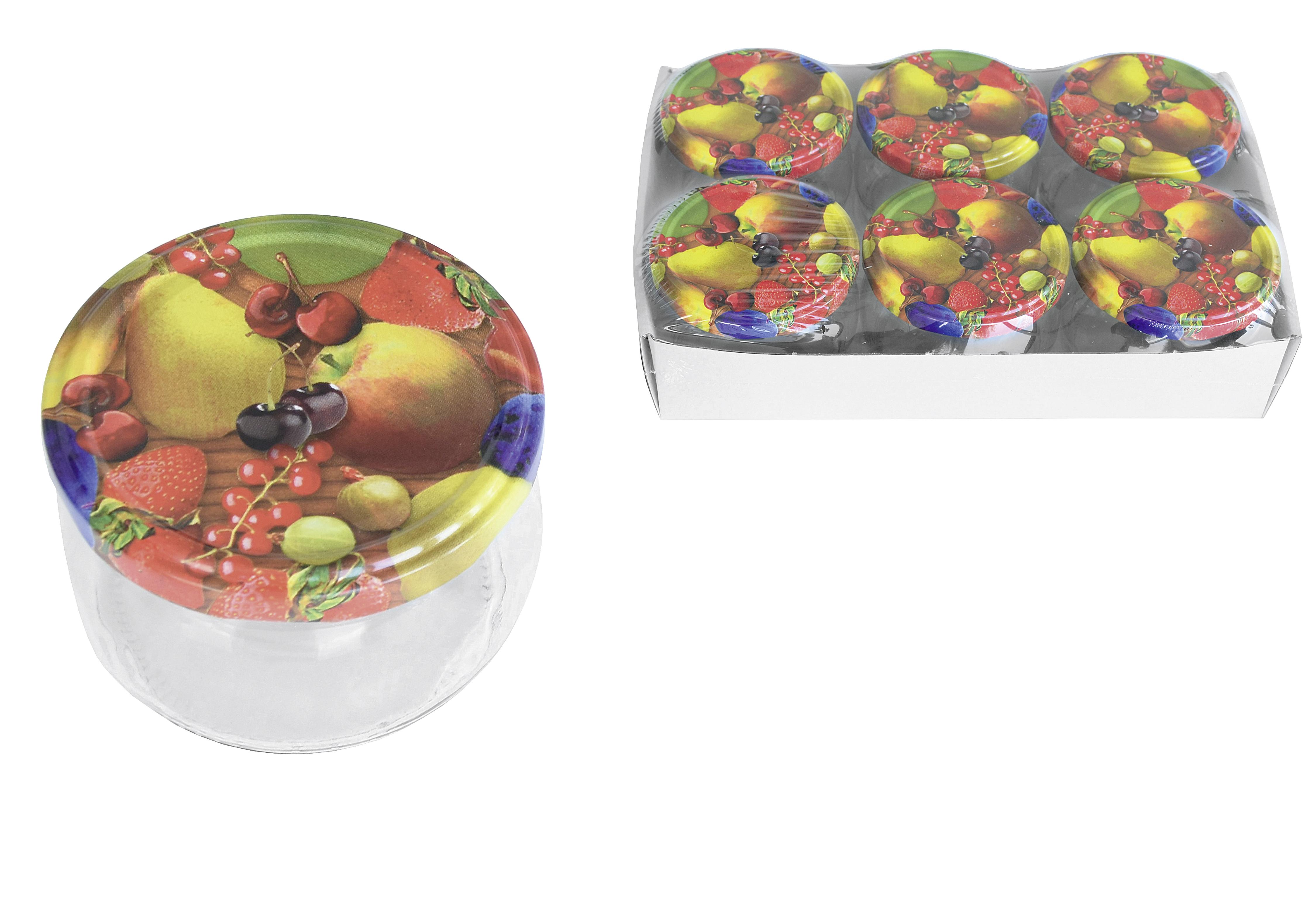 EmSy Schraubdeckelglas bauchig 258ml mit 82mm TO-Deckel Obstde6er Tray