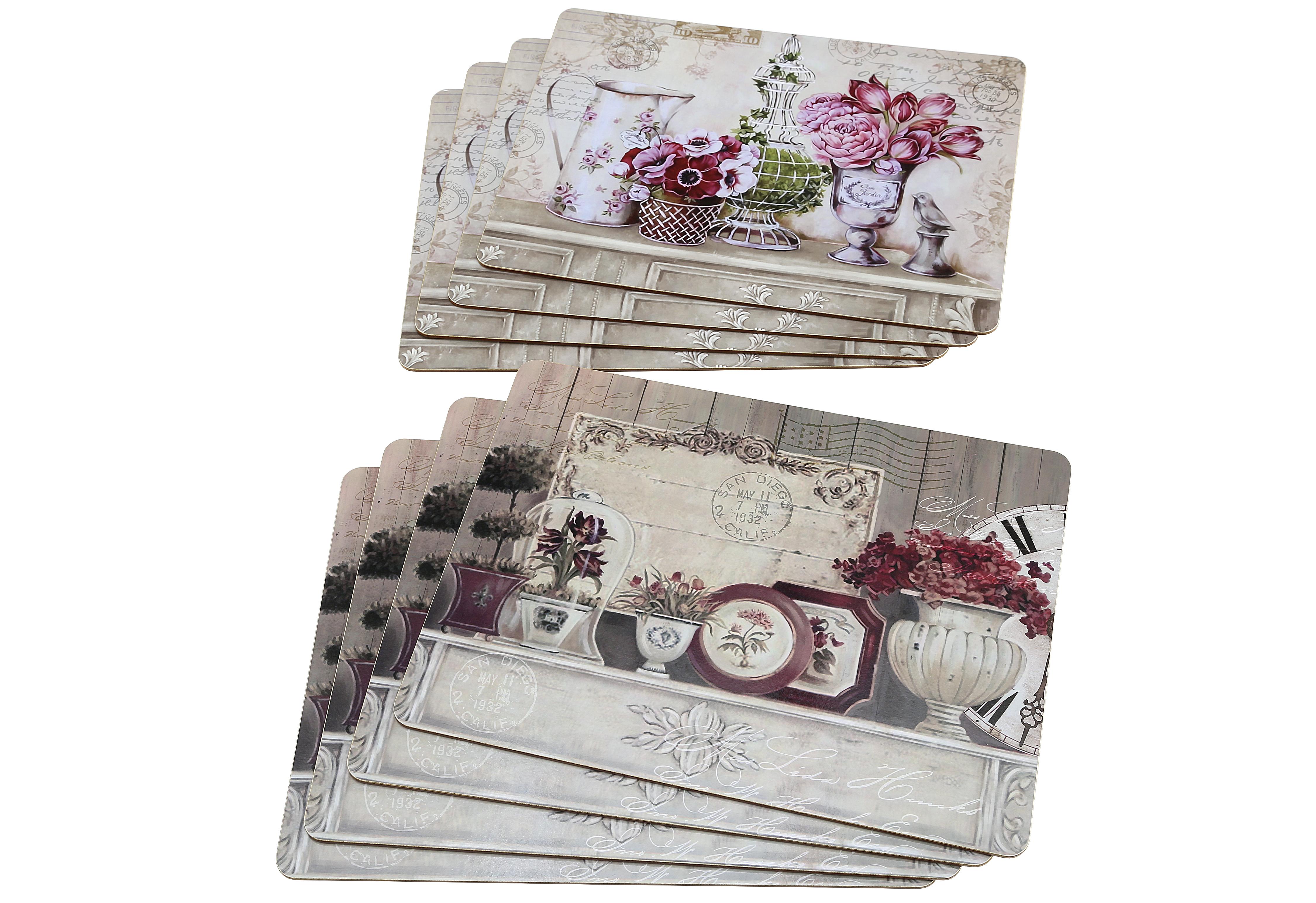 Boltze Tischset Blume 4 tlg. mit Korkunterseite 4tlg.