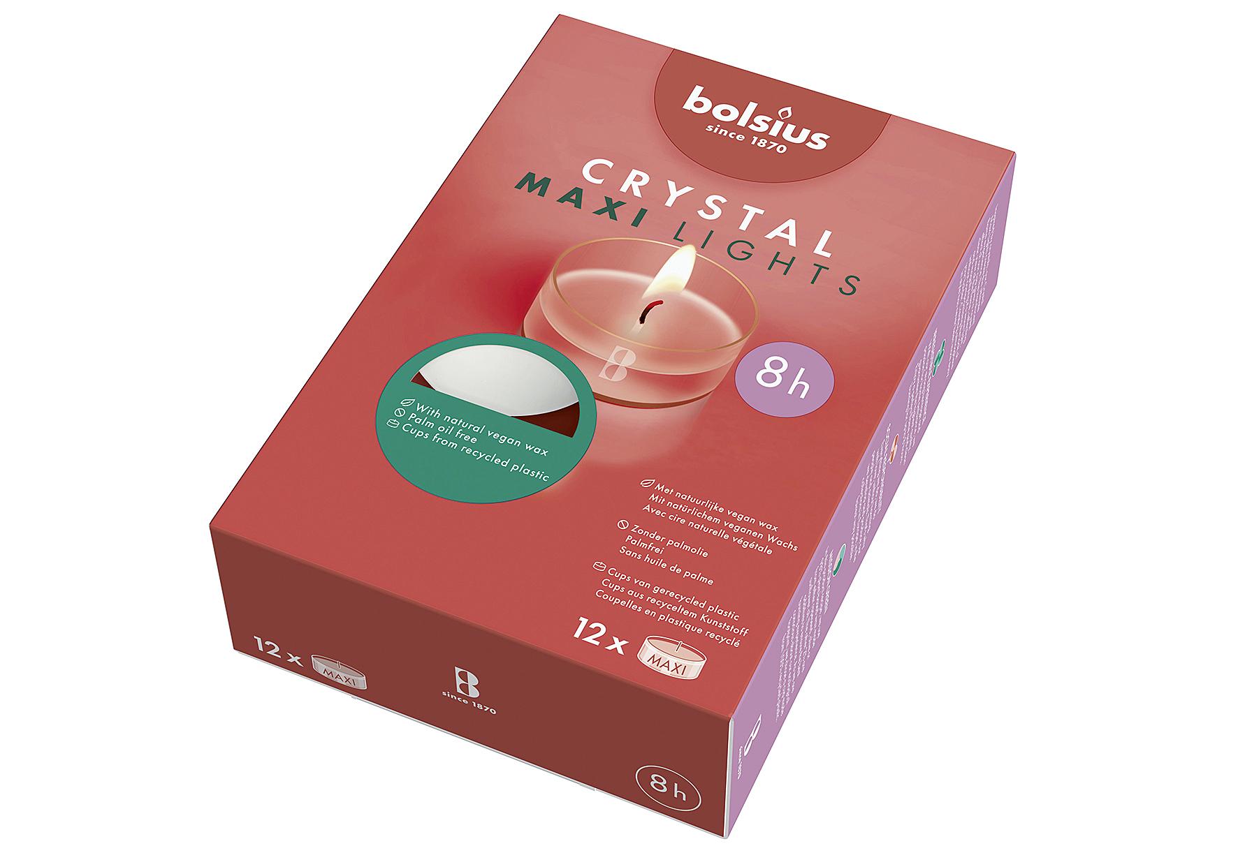 bolsius Teelichte "Crystal Lights" 12er Pack