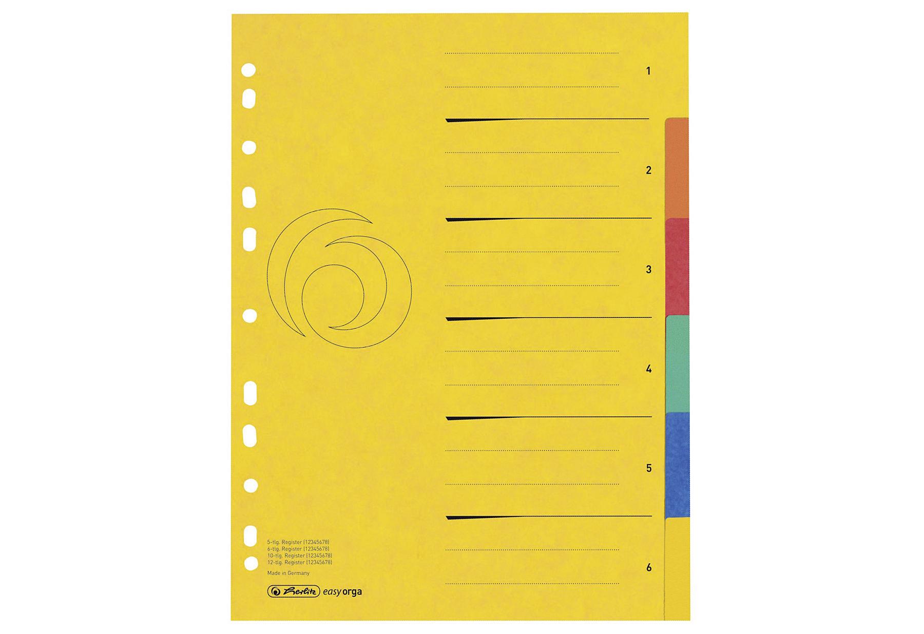 herlitz Kartonregister A4 XXL 6tlg.