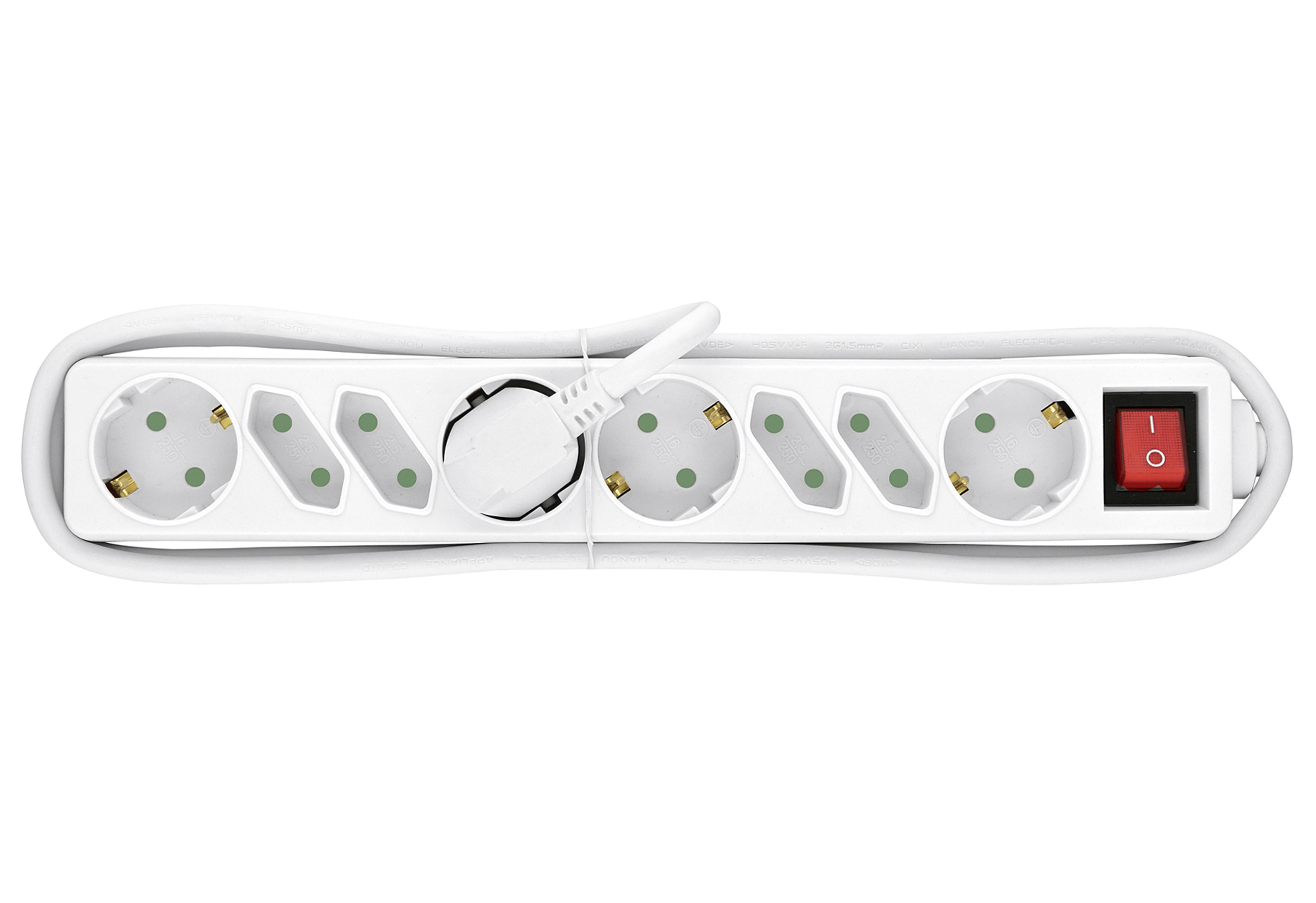 Heitech Tischsteckdose 8fach mit Schalter