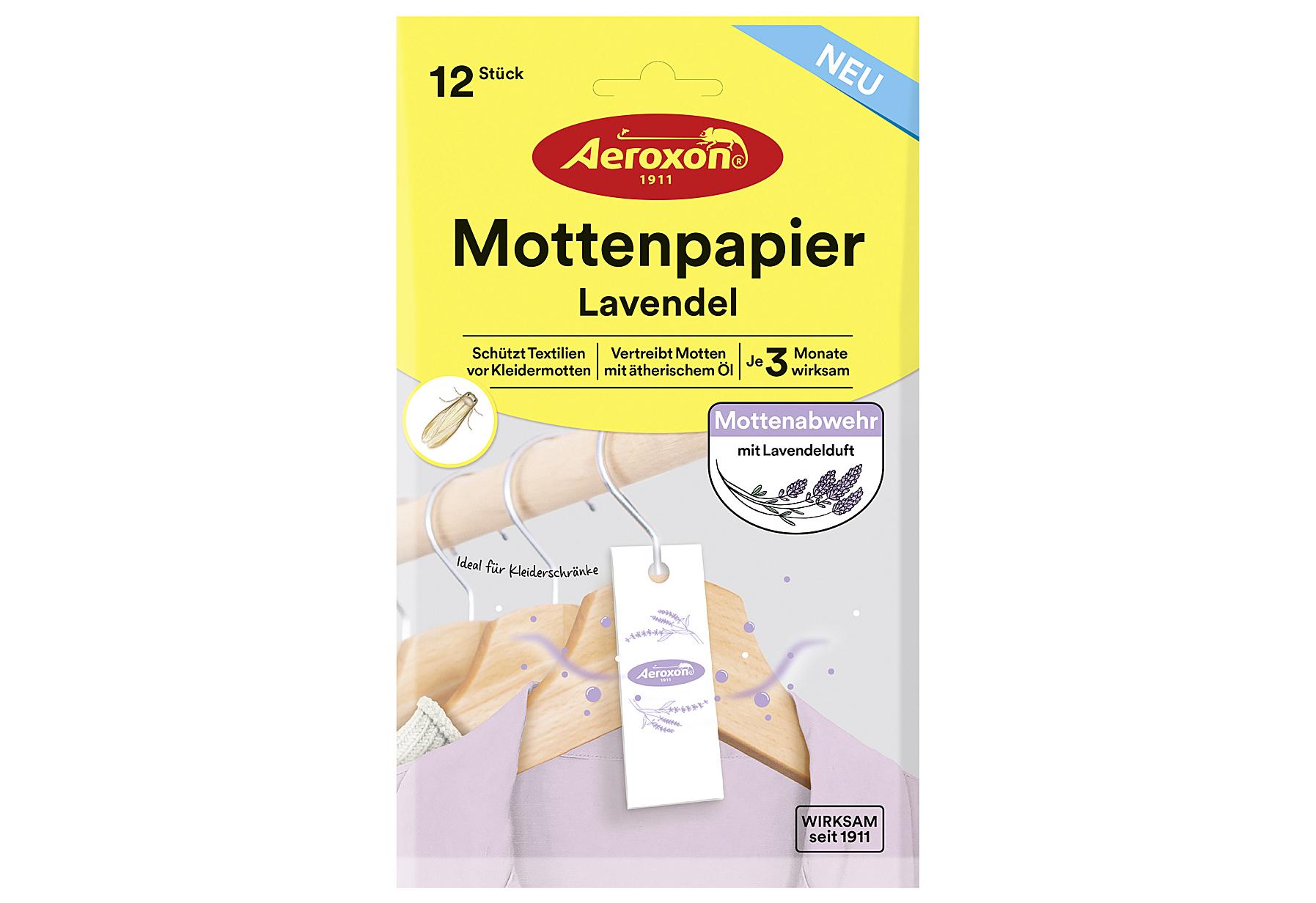 Aeroxon Mottenpapier Lavendel 12er Pack