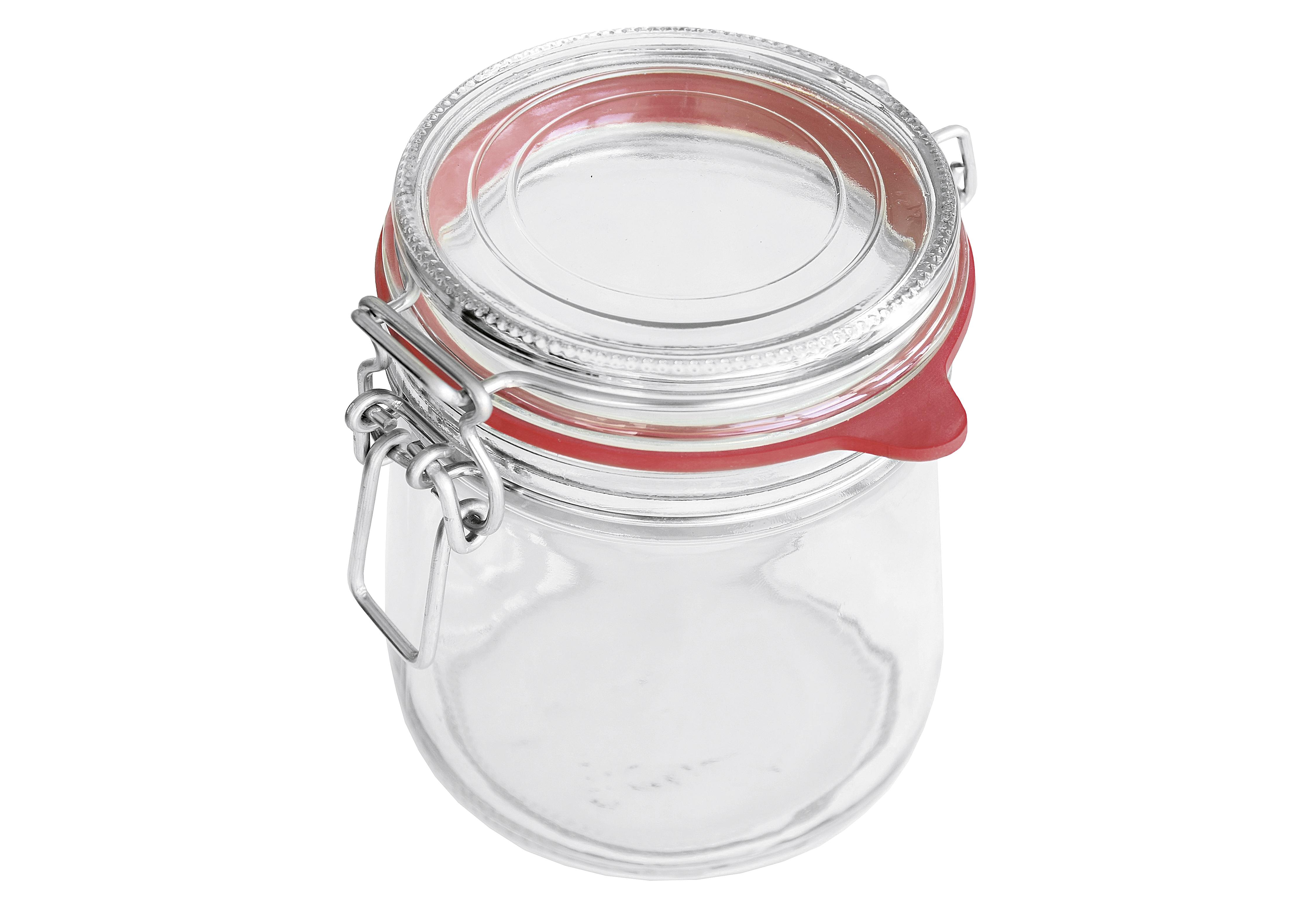 EmSy Drahtbügelglas quadratisch 900 ml mit Ring 65x90mm