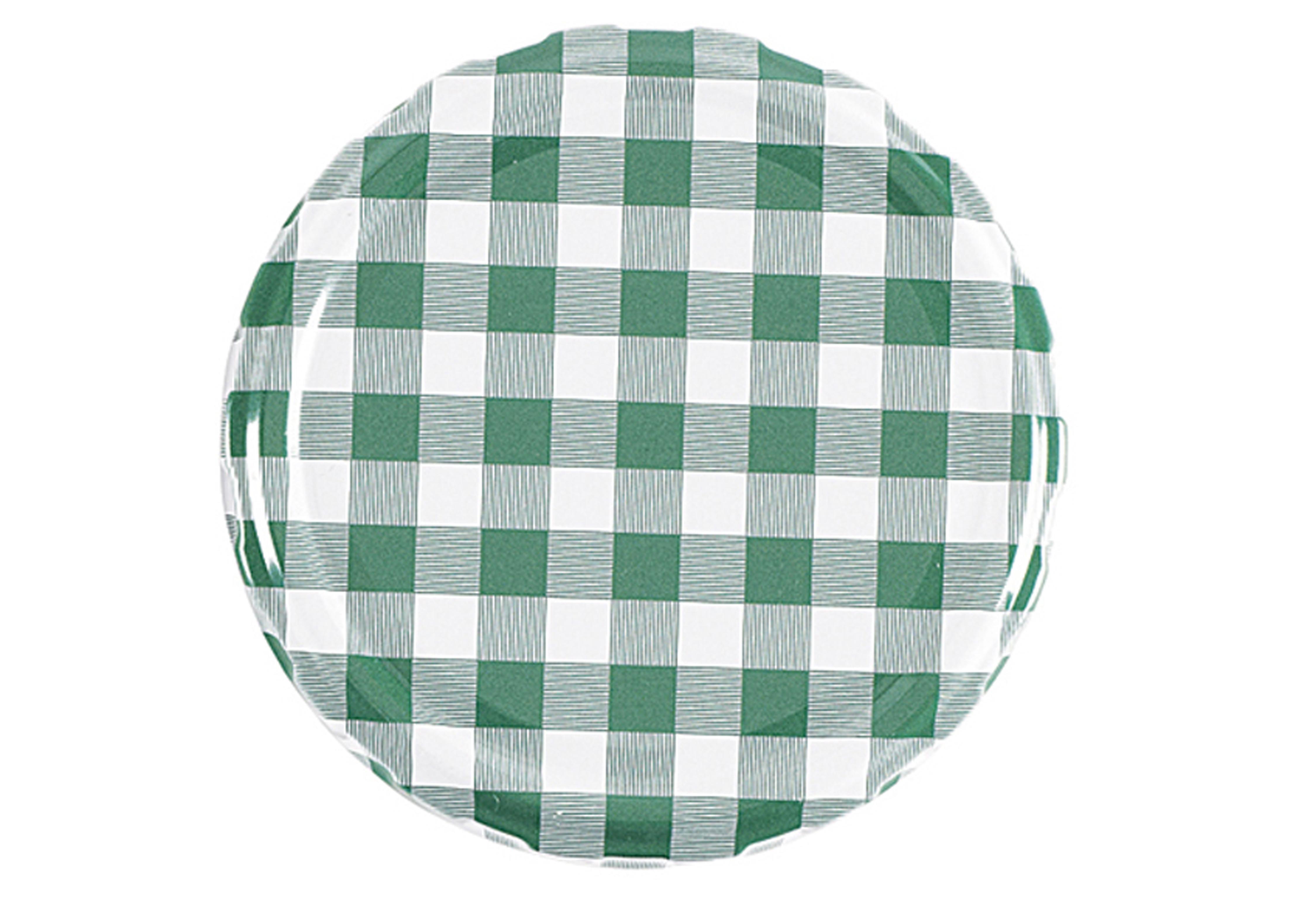 Dosen-Zentrale Twist-off Deckel sterilisationsfest Ø82mm grün/weiß kariert