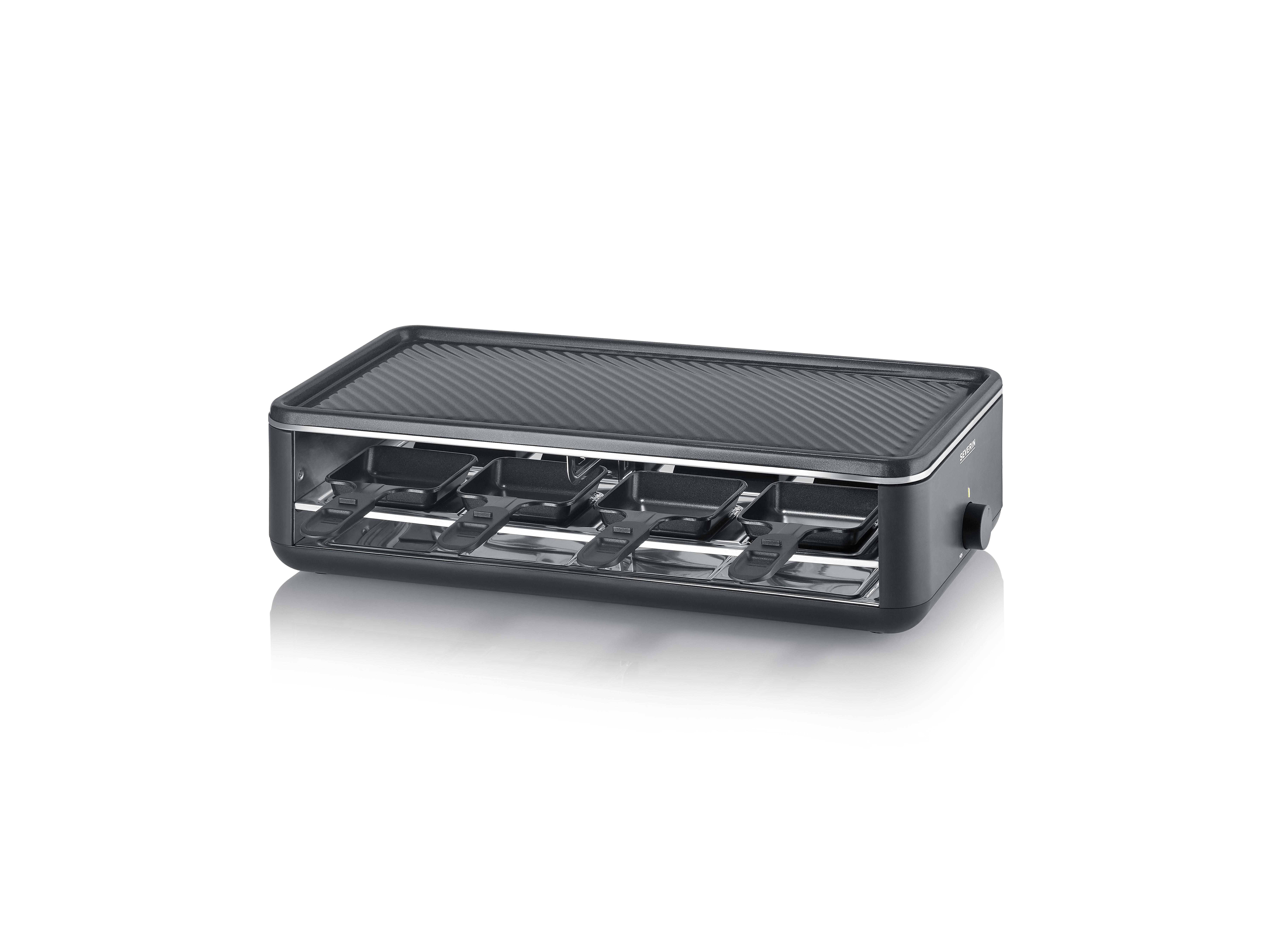 SEVERIN 2365 Raclette Black Line 8er m. anthiaftbeschichteter Platte