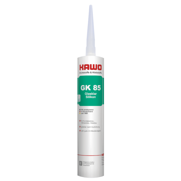 KAWO GK 85 Elastischer 1-K Silikon-Dichtstoff Farbe glasklar