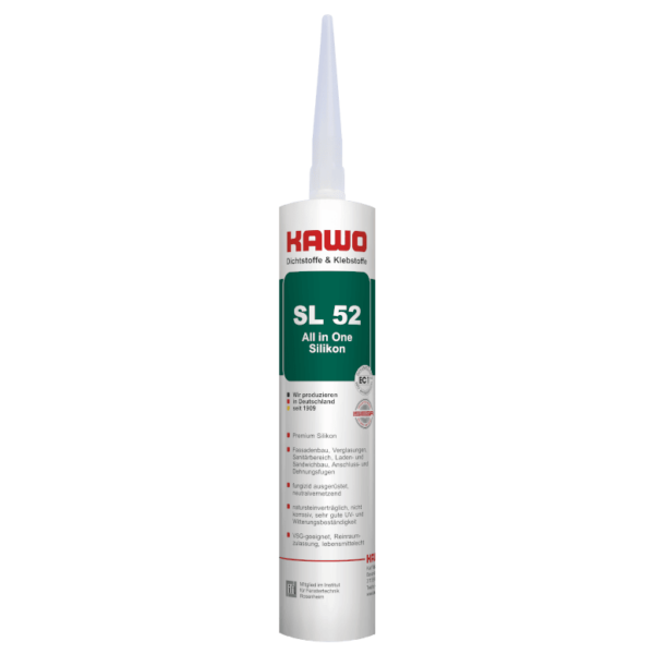 KAWO SL 52 Elastischer 1-K Silikon-Dichtstoff 310 ml Kartusche Farbe weiß