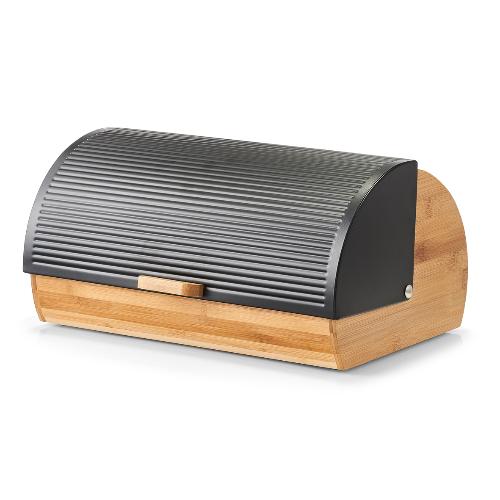 Zeller Present Brotkasten, Bambus/Metall, schwarz
