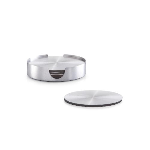 Zeller Present Glasuntersetzer-Set, 7-tlg., Edelstahl