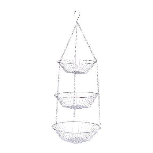 Zeller Present Hängekorb, 3-fach, Metall verchromt
