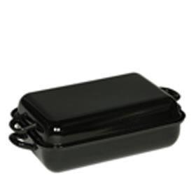 RIESS Bräter Profi 37x26x12,5cm schwarz emailliert mit Deckel