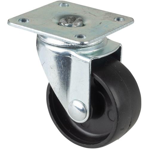 BS Rollen Lenkrolle Rad-Ø 40 mm Tragfähigkeit 30 kg mit Anschraubplatte Kunststoff schwarz