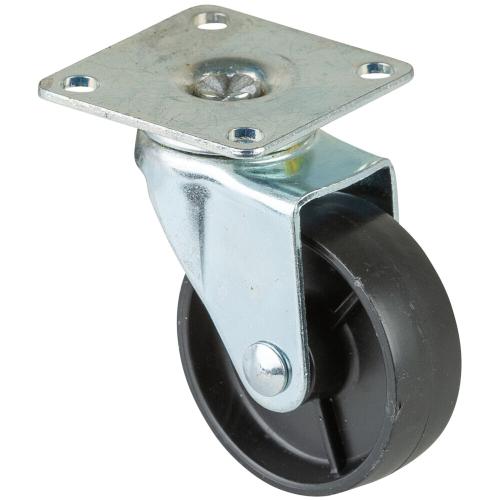 BS Rollen Lenkrolle Rad-Ø 50 mm Tragfähigkeit 40 kg mit Anschraubplatte Kunststoff schwarz