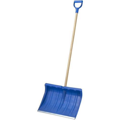 Turk Schneeschieber mit verzinkter Stahlkante, blau, 50cm Kunststoff mit Stiel