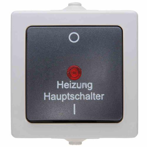 Kopp SB NAUTIC Kontroll-Heizungsschalter, matt, Aufputz, IP44, 1f, 10AX, 565356002