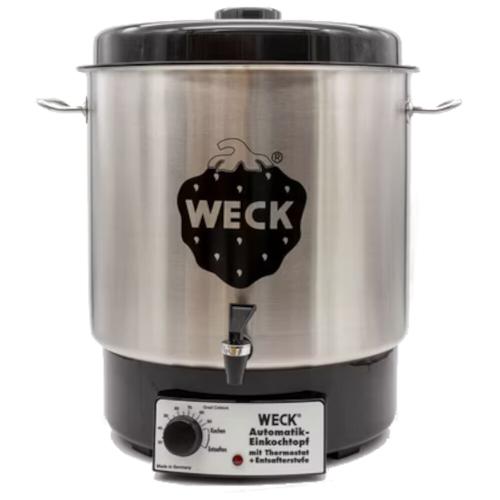 WECK Einkochautomat Edelstahl rostfrei 18/10 mit Hahn 1800 W, mit Einlegerost