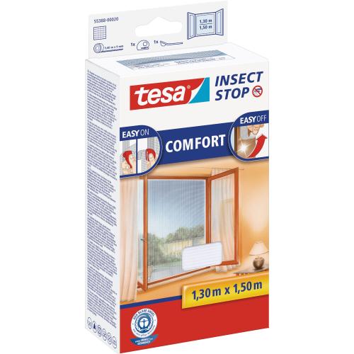 tesa Fliegengitter für Fenster weiß 130 x 150 cm Comfort-Fenster