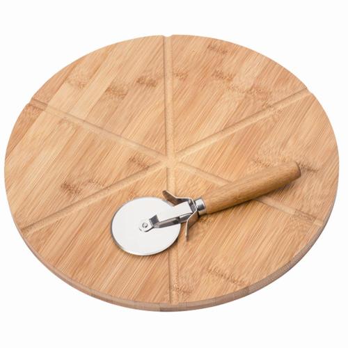 KESPER Pizza-Teller mit Pizza-Schneider 32 cm Bambus