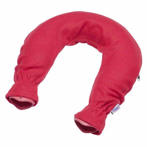 Sänger Gummi-Nackenwärmflasche mit Fleecebezug rot