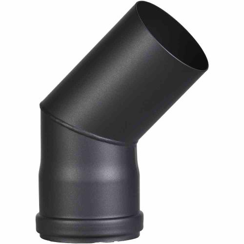 FireFix Pelletrohrbogen 45° Ø 80 mm starr, ohne Tür,schwarz