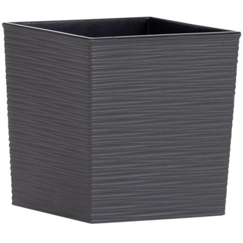 SIENA GARDEN Pflanzgefäß NIZZA GROOVE, anthrazit Rillenoptik, 25 x 25 x 26 cm Kunststoffgefäß mit Einsatz
