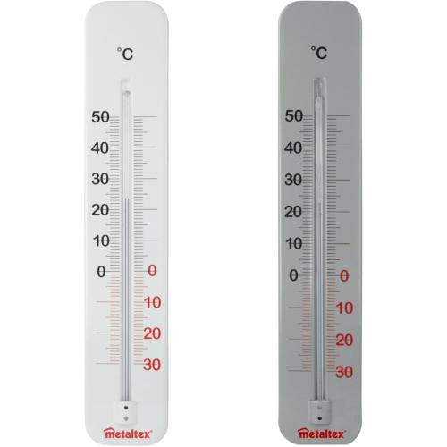 Metaltex Innen-/Außen-Thermometer 29 cm Metall weiß