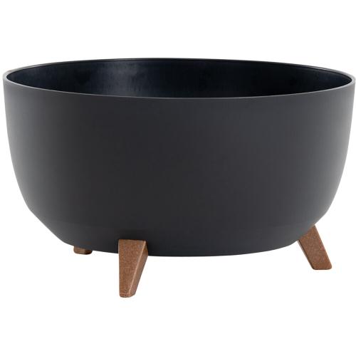 SIENA GARDEN Pflanzgefäß OSLO anthrazit 47x26,5 cm Kunststoff auf Füßen mit Einsatz