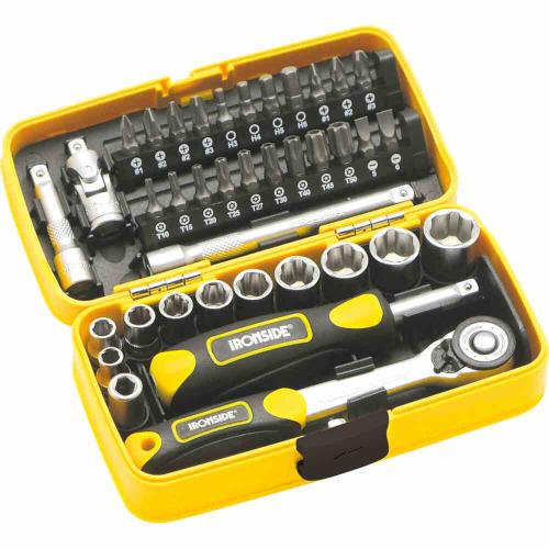 IRONSIDE Bit-Steckschlüssel-Satz 38-teilig, in Kunststoffbox in Kunststoffbox
