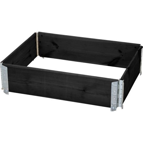 SIENA GARDEN Hochbeet stapelbar 80 x 60 x 19,5 cm, schwarz verzinkte Scharniere