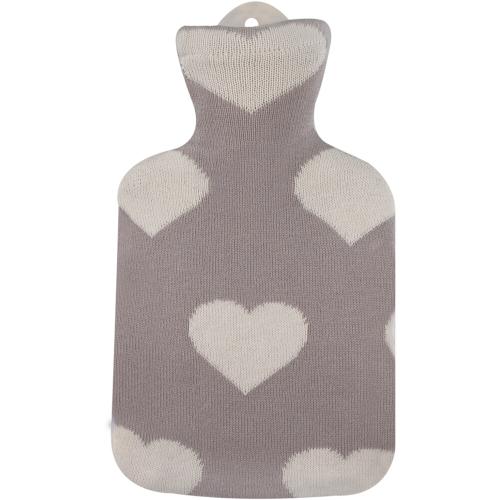 Sänger Wärmflasche 0,8 l mit Herz Strickbezug