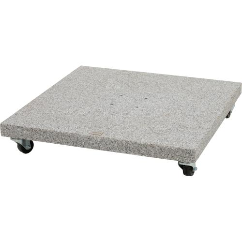 SIENA GARDEN ENNIO Schirmständer 90 kg Granit hellgrau gebürstet, mit Rollen und Feststellbremsen, Lochabstand 113 mm