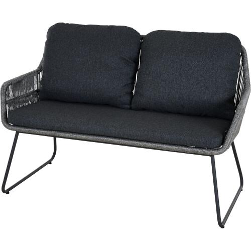 SIENA GARDEN Kansas Diningbank, grau Alu, Geflecht, inkl. Kissen