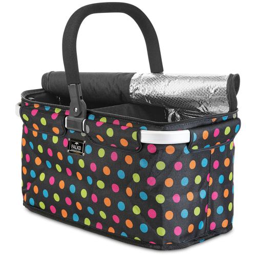 Genius Thermo-Einkaufskorb Falko Duo schwarz bunte Punkte, 25kg