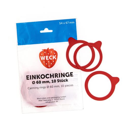 WECK Einkochringe 54 x 67 mm, Rundrand 60 im Beutel mit je 10 Stück