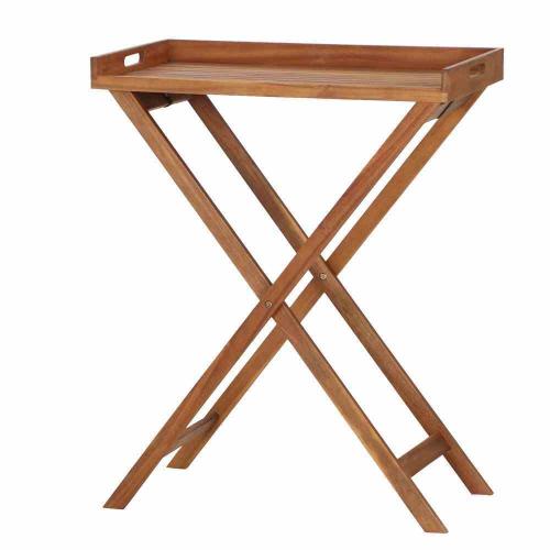 SIENA GARDEN Minera Tablett, Gestell und Fläche Akazienholz FSC®-100% natur, praktisch zusammenklappbar, optimale Arbeitshöhe zum Grillen