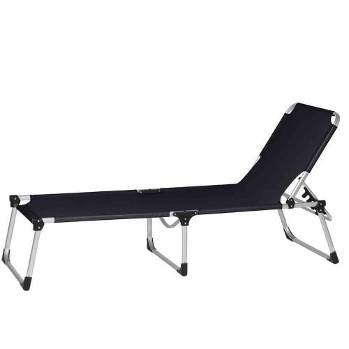 SIENA GARDEN Alu-XXL Dreibeinliege Gestell Aluminium silber, Fläche Ranotex®-Gewebe schwarz
