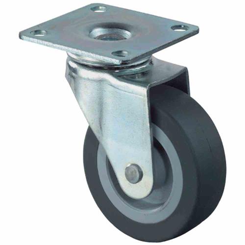 BS Rollen Lenkrolle Rad-Ø 30 mm Tragfähigkeit 20 kg mit Anschraubplatte thermoplastischer Gummi grau