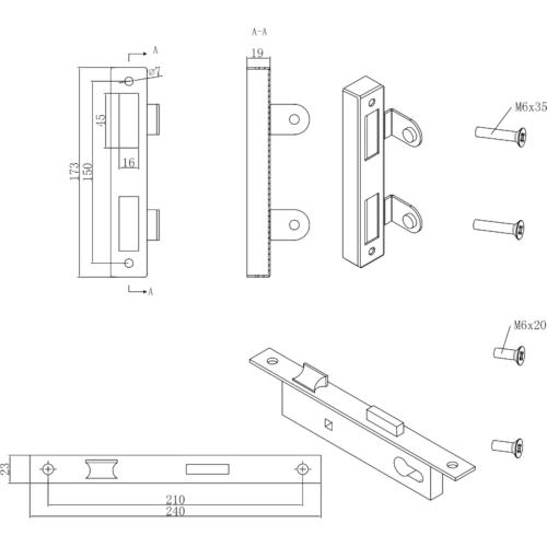 SIENA GARDEN Schloss- + Drückerset für Einzel- + Doppeltor