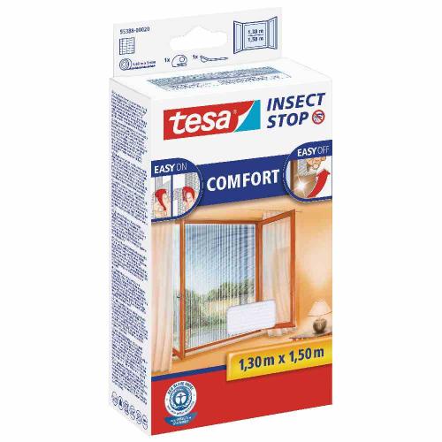 tesa Fliegengitter für Fenster weiß 130 x 150 cm Comfort-Fenster