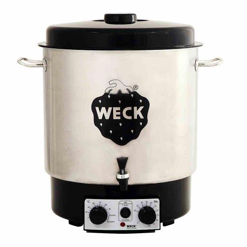 WECK Einkochautomat Edelstahl rostfrei 18/10 mit Hahn 1800 W, mit Einlegerost