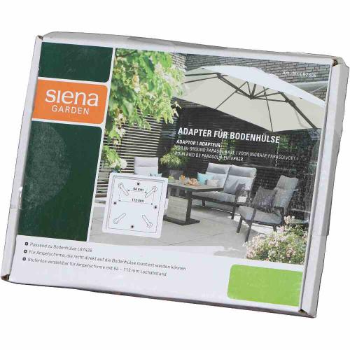 SIENA GARDEN Adapterplatte Kunststoff/Stahl in anthrazit, Lochabstand 95-113 mm